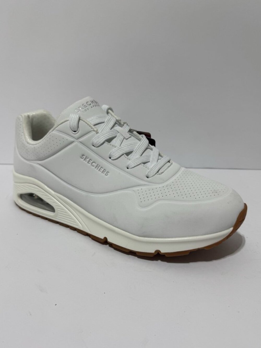 Skechers Womens Street Uno Stand On Air Sneakers White Size 11W